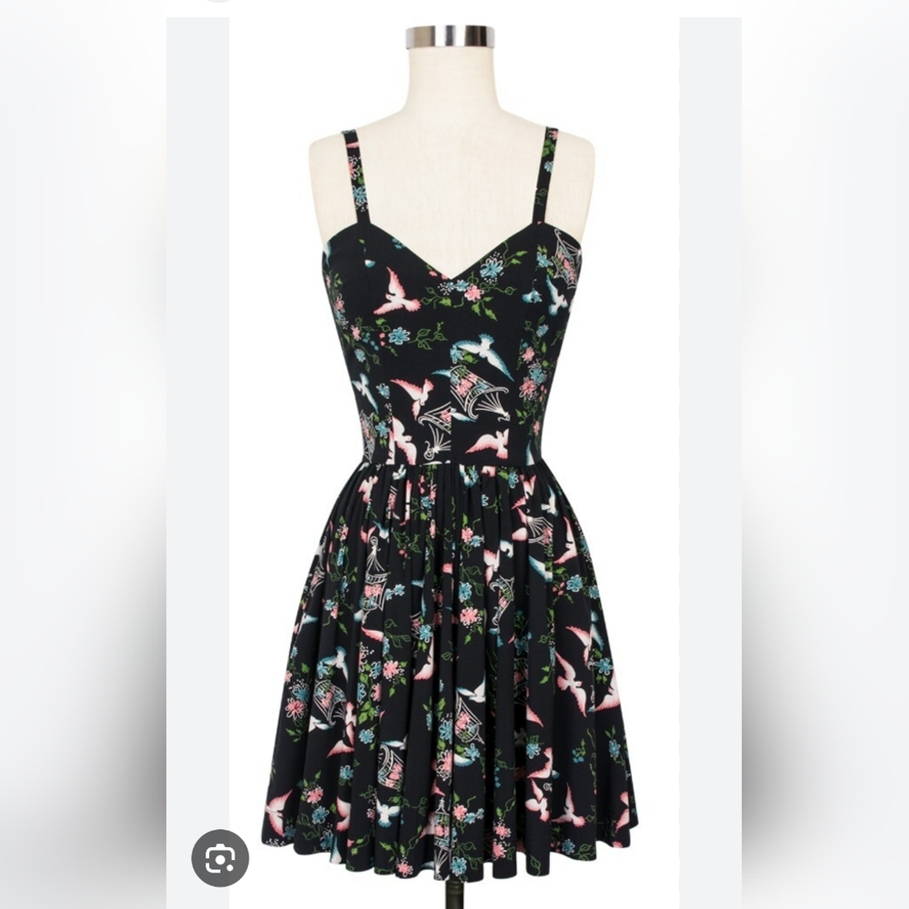 Trashy Lovebirds Print Dress Black Size 20 ruby